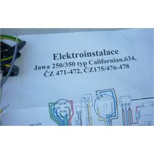 ELEKTROINSTALACE NOVÁ + SCHÉMA (JAWA 250/350 TYP 634, CALIFORNIAN + ČZ 175/477,487 + 476 ,471,472)